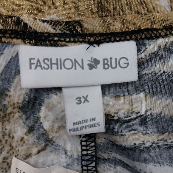 Vintage Top 3X Safari Animal Metallic Stretch Sleeveless Draped Scoop Beaded - Picture 10 of 14